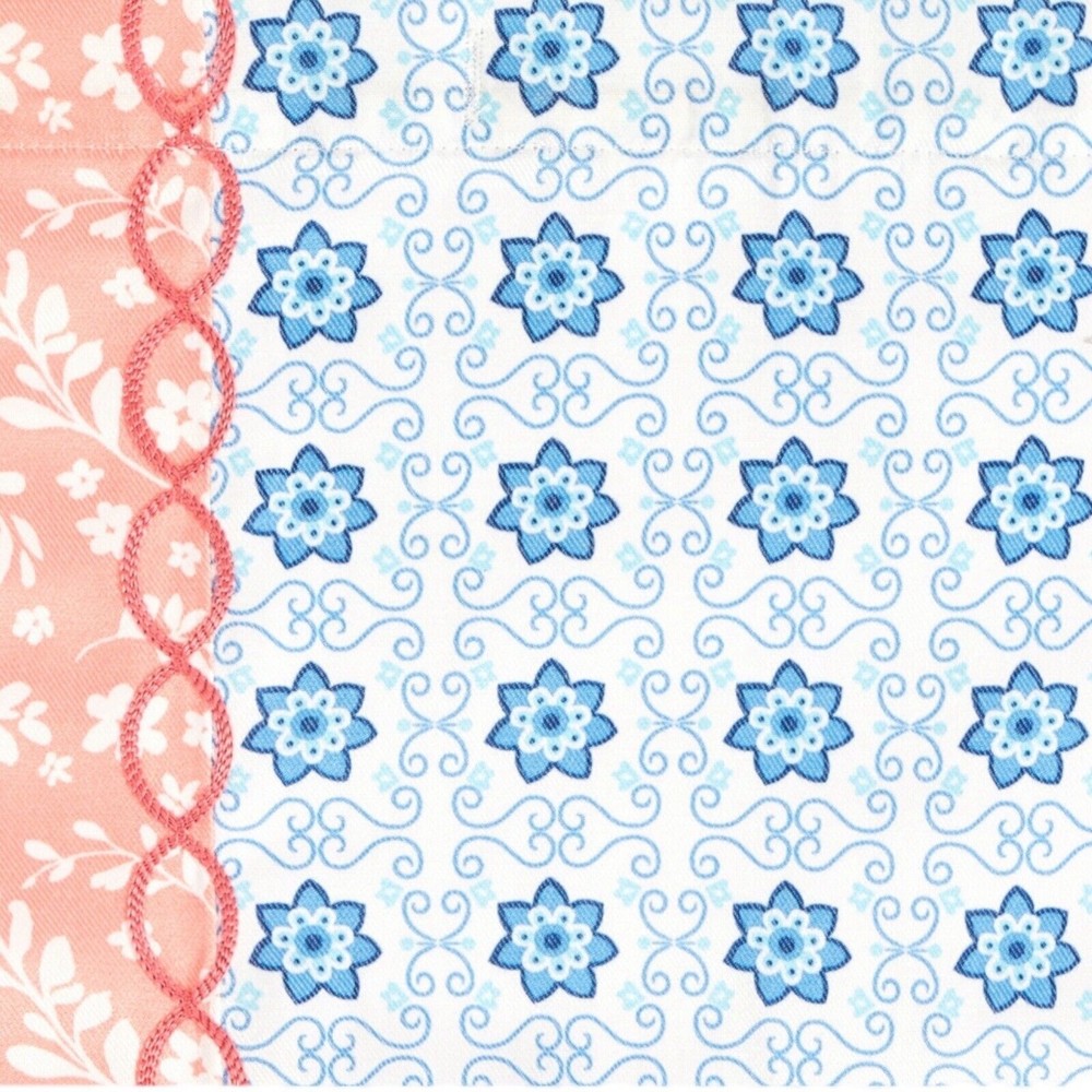 Pioneer Woman Ditsy Patchwork Shower Curtain! 72x72 Blue Aqua & White - Picture 6 of 7